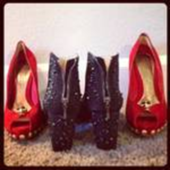 Two pairs of Abby’s stylish shoes Photo courtesy of